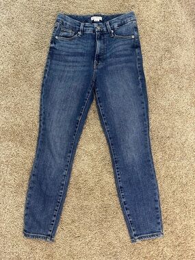 Good American Indigo Ankle Jeans Size 0/25 EUC